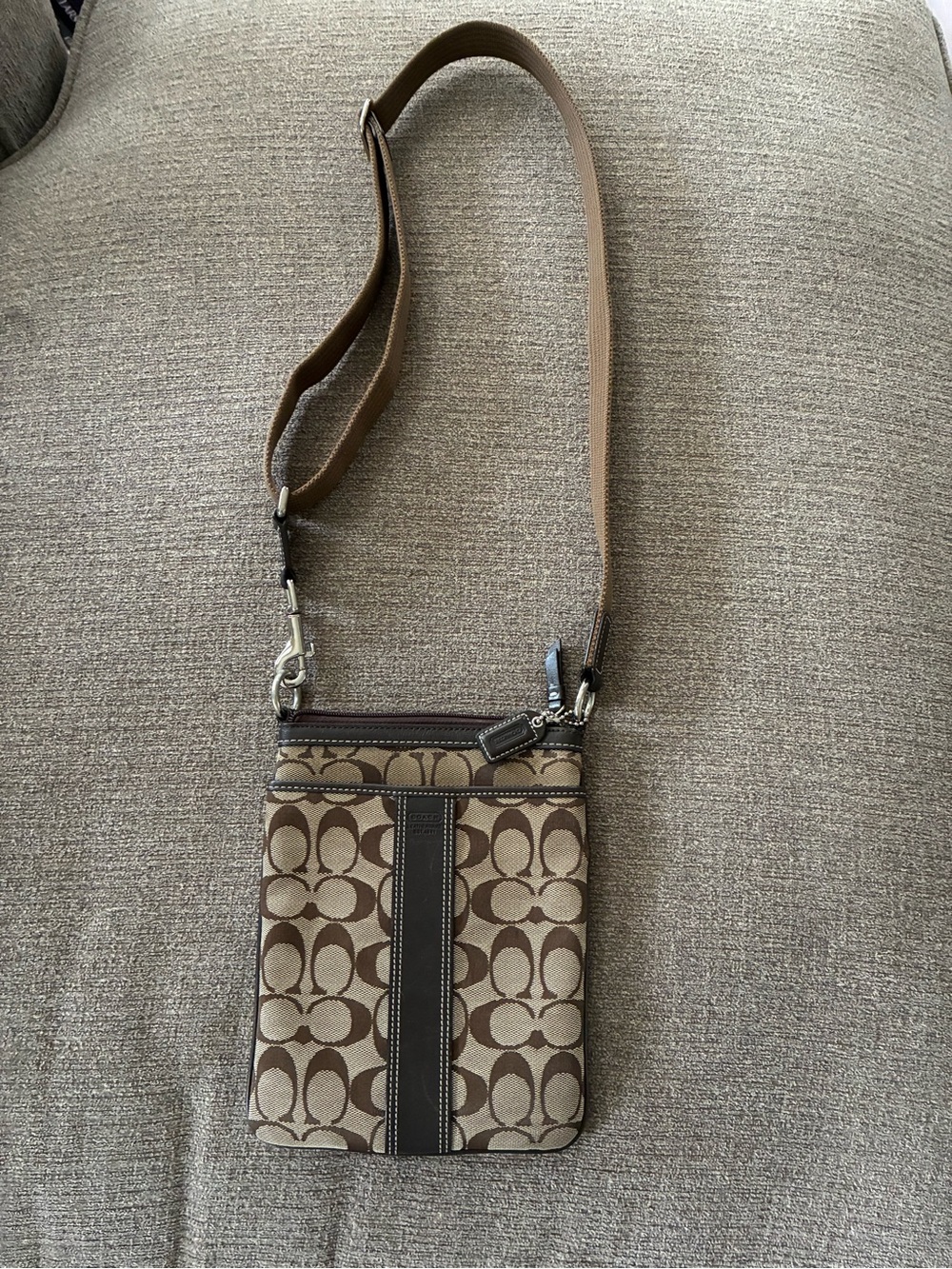 Coach Brown Signature Canvas Crossbody Messenger